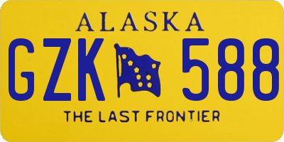 AK license plate GZK588