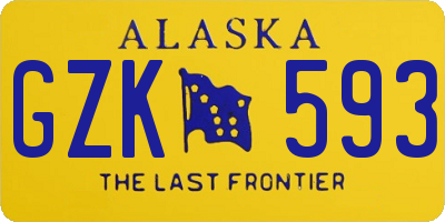 AK license plate GZK593