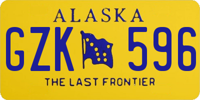 AK license plate GZK596