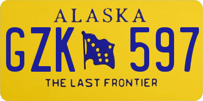 AK license plate GZK597