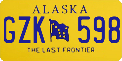 AK license plate GZK598