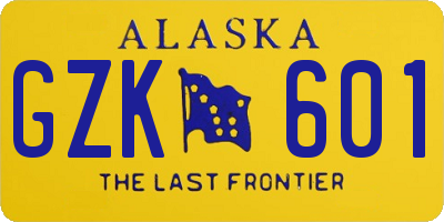 AK license plate GZK601