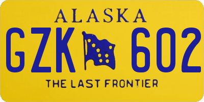 AK license plate GZK602