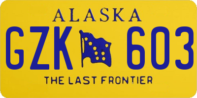 AK license plate GZK603