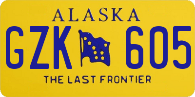 AK license plate GZK605
