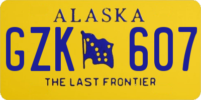AK license plate GZK607