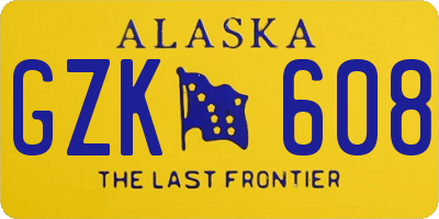 AK license plate GZK608