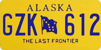 AK license plate GZK612