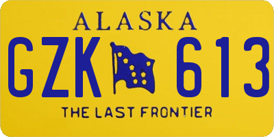 AK license plate GZK613