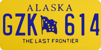 AK license plate GZK614