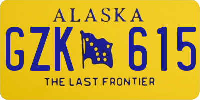 AK license plate GZK615