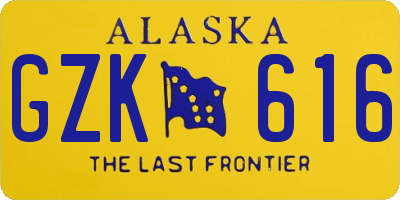 AK license plate GZK616