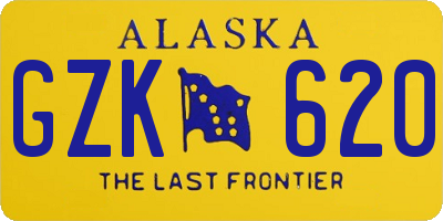 AK license plate GZK620