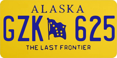 AK license plate GZK625