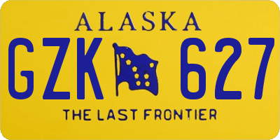 AK license plate GZK627