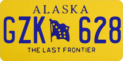 AK license plate GZK628