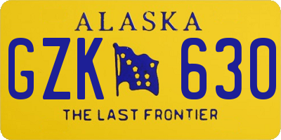 AK license plate GZK630