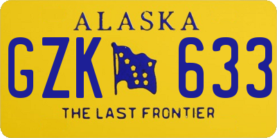 AK license plate GZK633