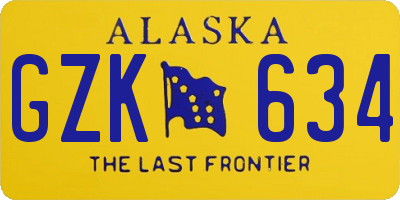 AK license plate GZK634