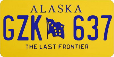 AK license plate GZK637