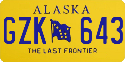 AK license plate GZK643