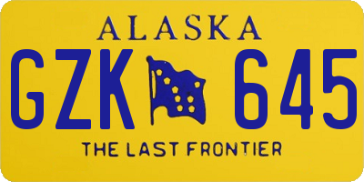 AK license plate GZK645