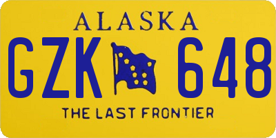 AK license plate GZK648