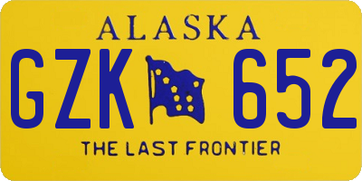 AK license plate GZK652