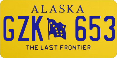 AK license plate GZK653