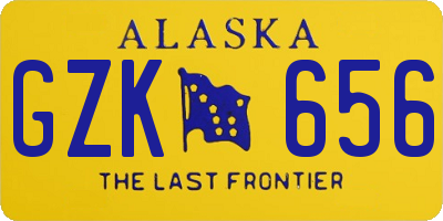 AK license plate GZK656