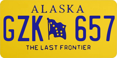 AK license plate GZK657