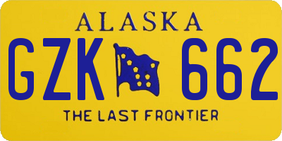 AK license plate GZK662