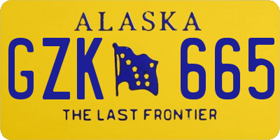 AK license plate GZK665