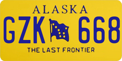 AK license plate GZK668