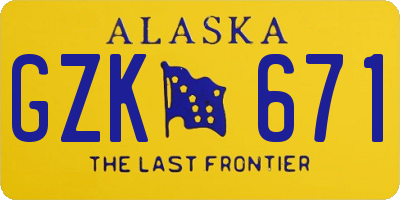 AK license plate GZK671