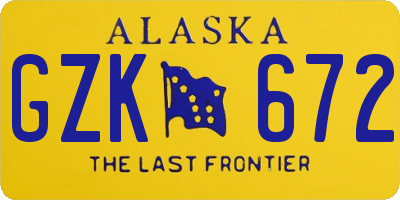 AK license plate GZK672