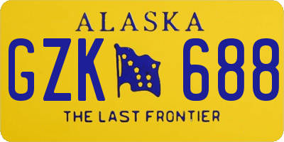 AK license plate GZK688