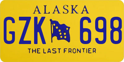 AK license plate GZK698