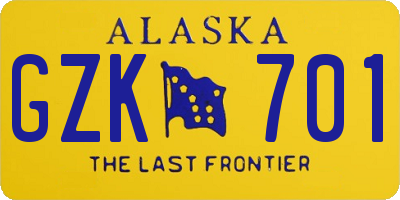 AK license plate GZK701