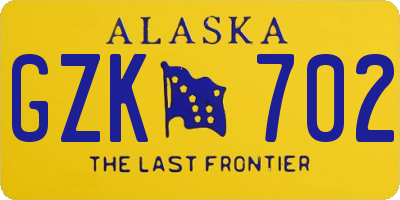 AK license plate GZK702