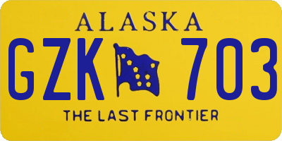 AK license plate GZK703