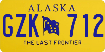 AK license plate GZK712