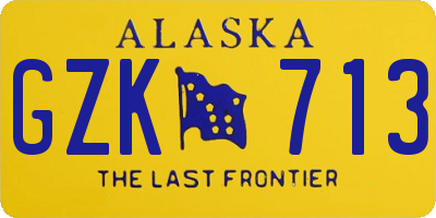 AK license plate GZK713