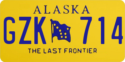 AK license plate GZK714