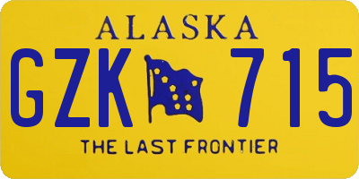 AK license plate GZK715