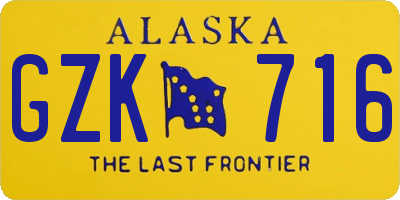 AK license plate GZK716