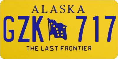 AK license plate GZK717