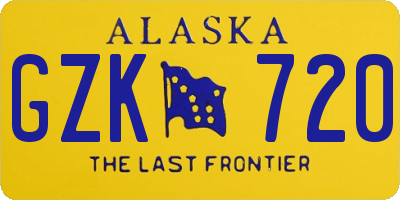 AK license plate GZK720