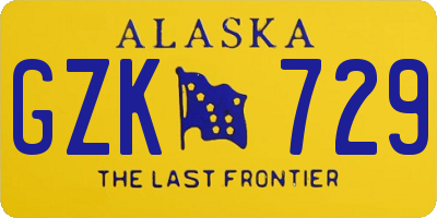 AK license plate GZK729