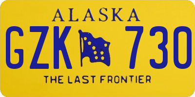 AK license plate GZK730